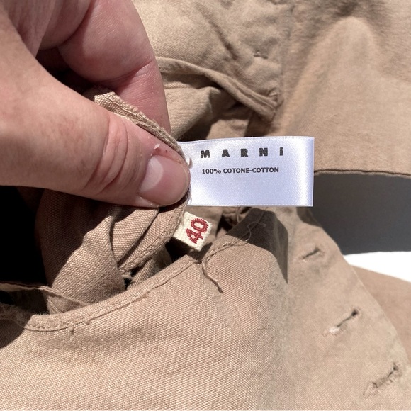 MARNI Made in Italy Women’s Sailor Pant Wide Leg Button Closure Khaki Size 40 - Picture 9 of 10